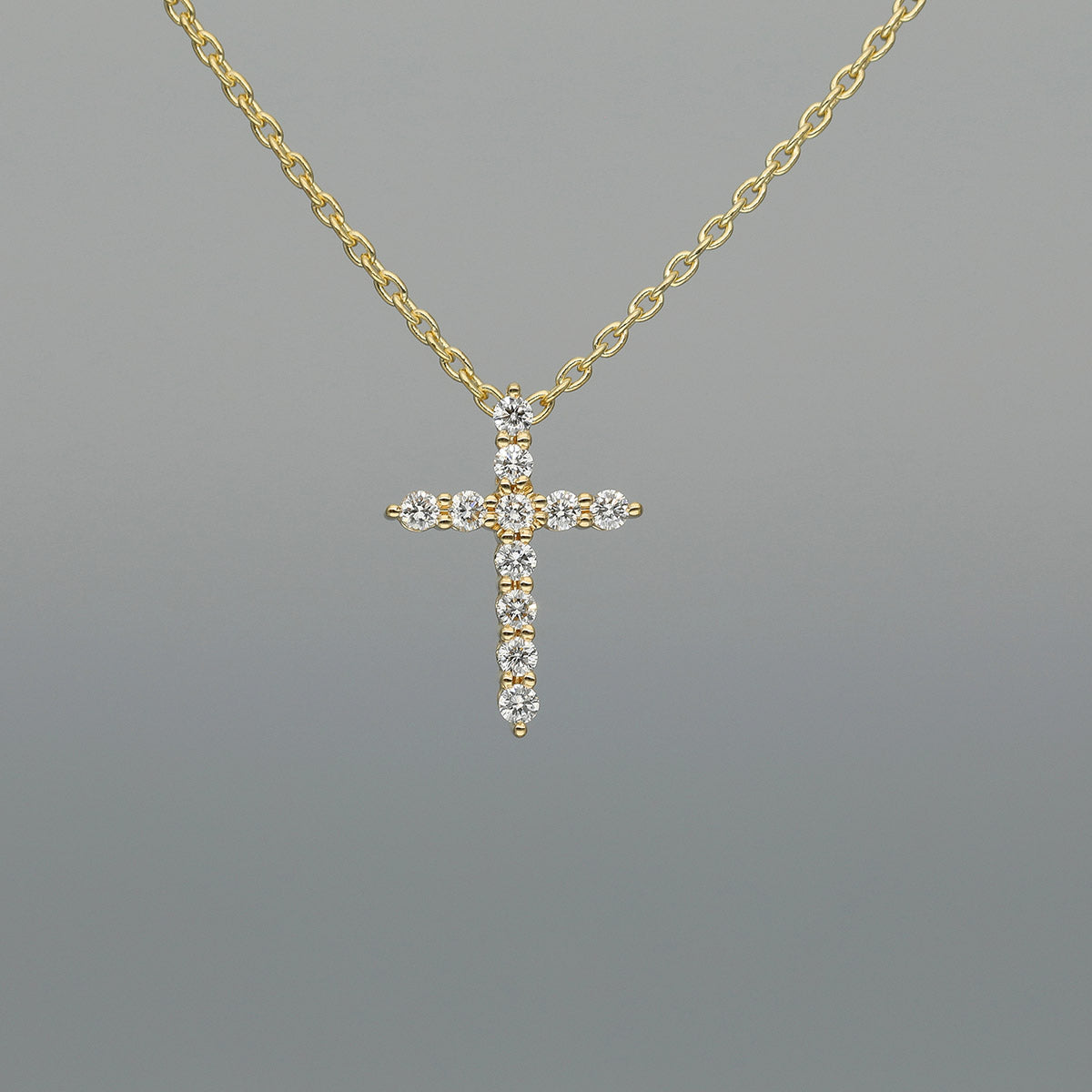 Collier "Kreuz S/F" aus 750 Gelbgold mit Brillanten