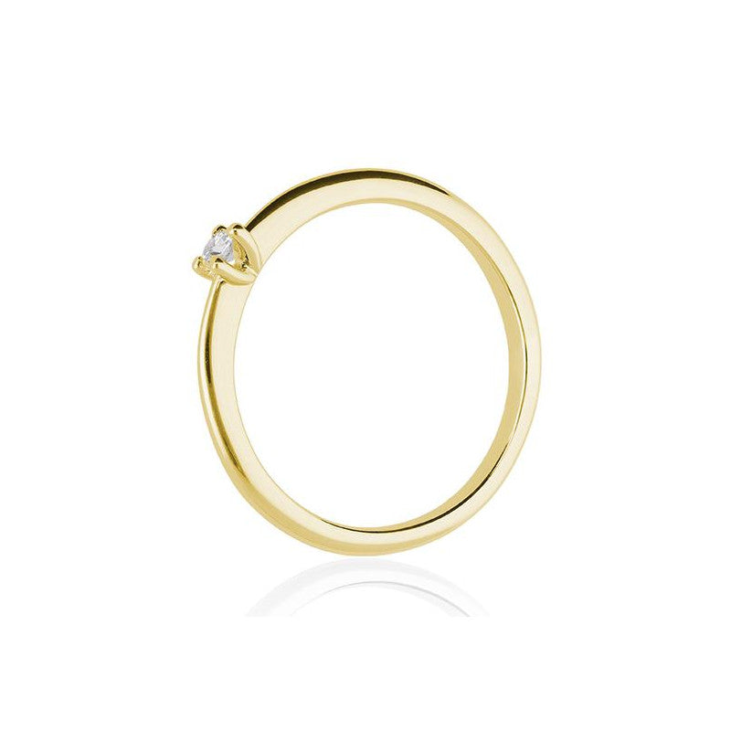 Verlobungsring mit einem Brillanten 0,05 ct., Gelbgold