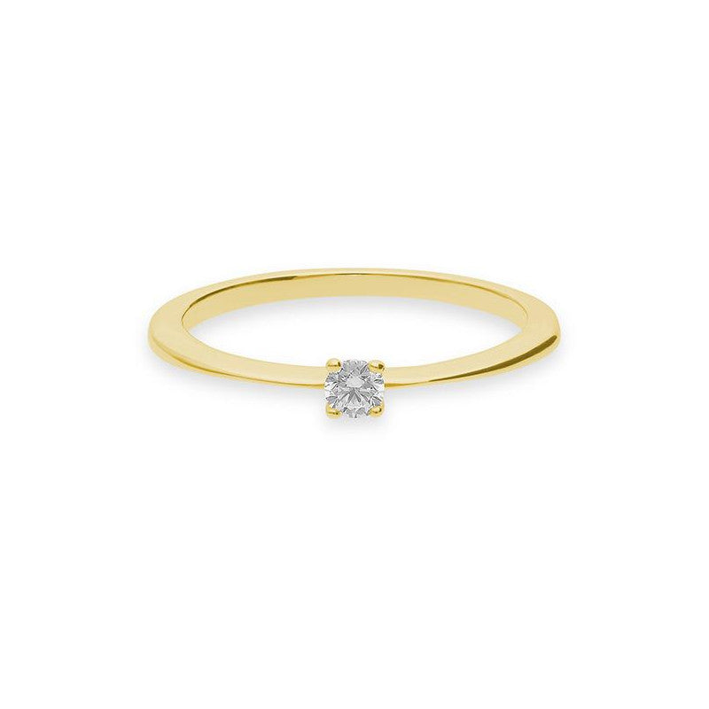 Verlobungsring mit einem Brillanten 0,05 ct., Gelbgold