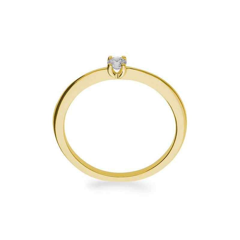 Verlobungsring mit einem Brillanten 0,10 ct., Gelbgold
