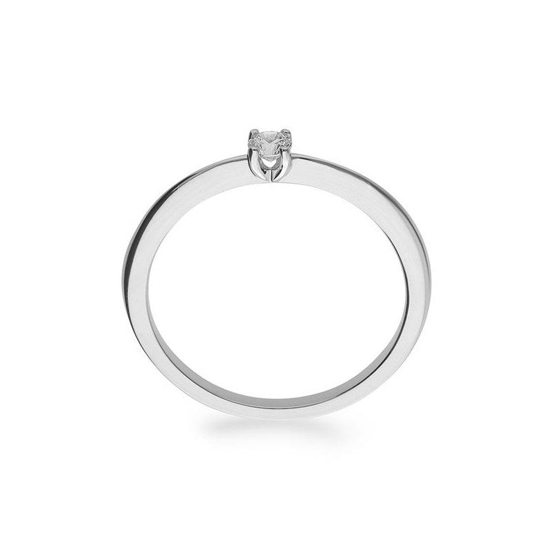 Verlobungsring mit einem Brillanten 0,10 ct., Weißgold
