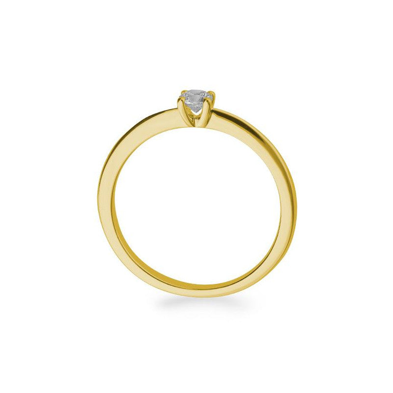 Verlobungsring mit einem Brillanten 0,15 ct., Gelbgold