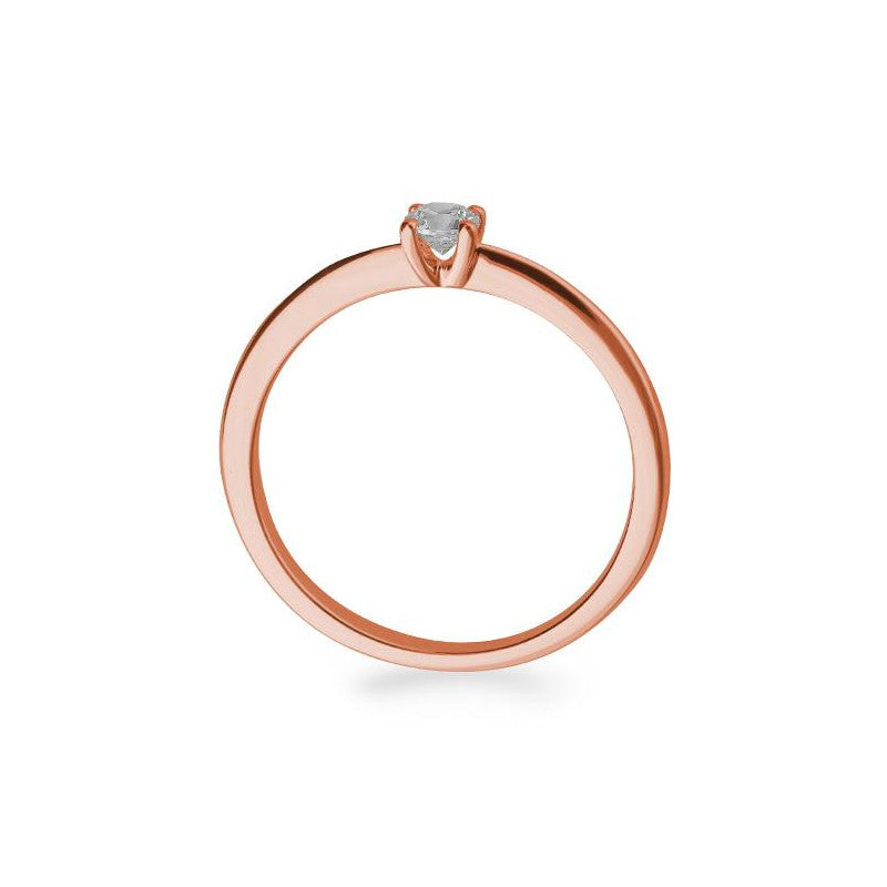 Verlobungsring mit einem Brillanten 0,15 ct., Rotgold