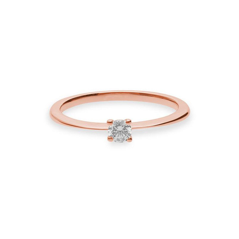 Verlobungsring mit einem Brillanten 0,15 ct., Rotgold