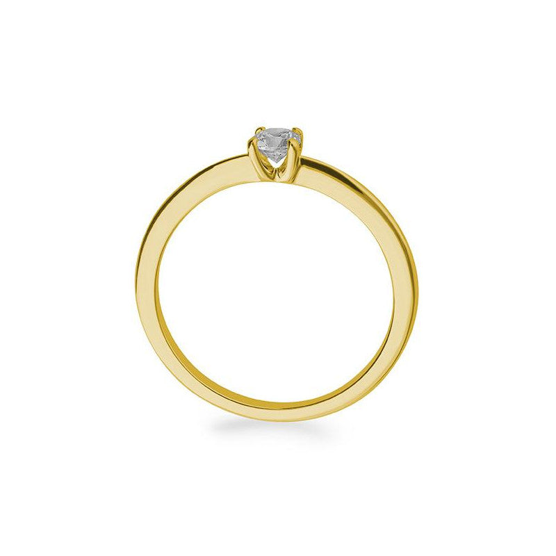 Verlobungsring mit einem Brillanten 0,20 ct., Gelbgold