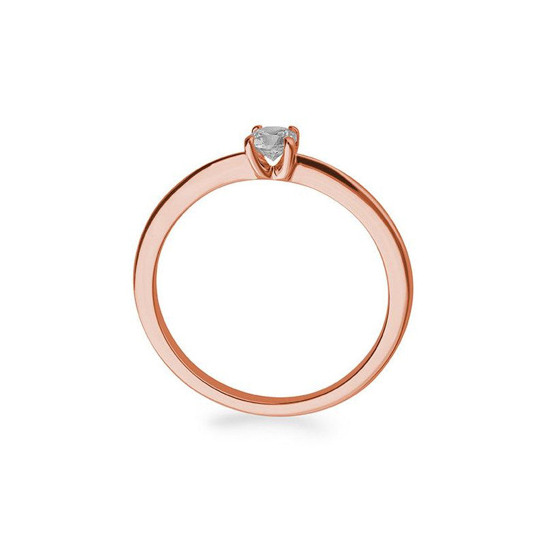 Verlobungsring mit einem Brillanten 0,20 ct., Rotgold