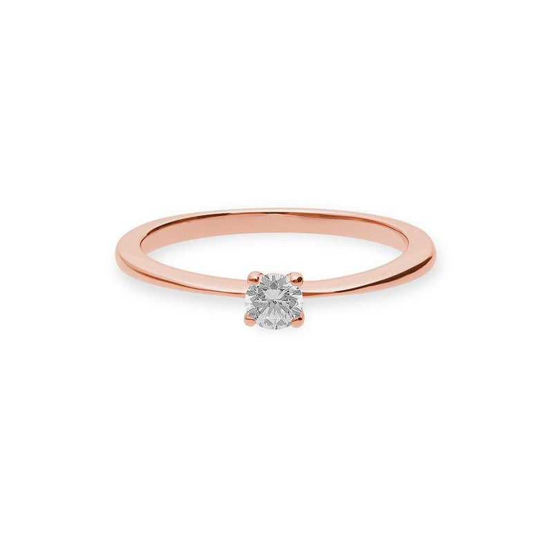 Verlobungsring mit einem Brillanten 0,20 ct., Rotgold