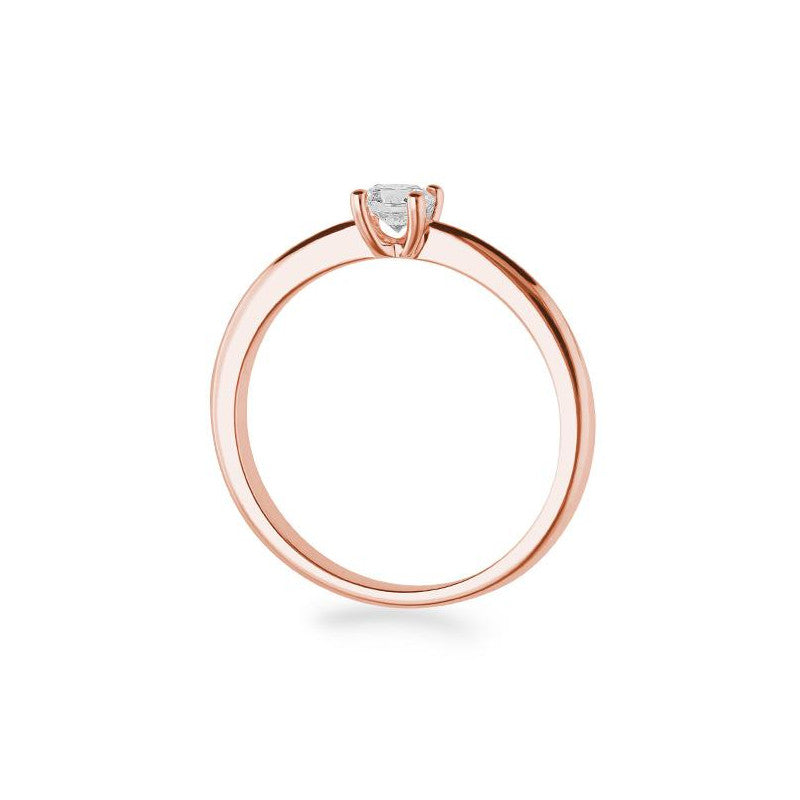 Verlobungsring mit einem Brillanten 0,25 ct., Rotgold