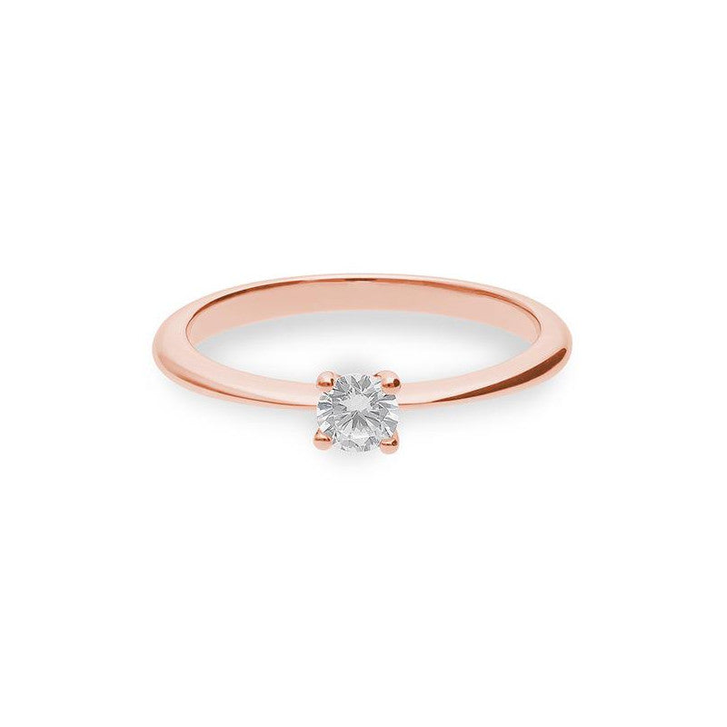 Verlobungsring mit einem Brillanten 0,25 ct., Rotgold