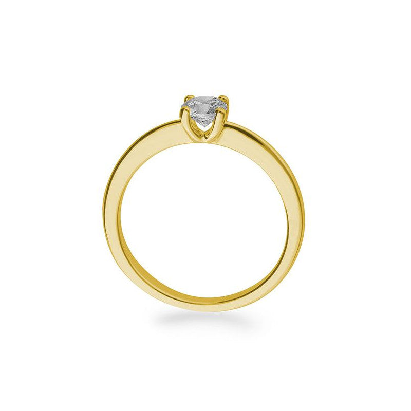 Verlobungsring mit einem Brillanten 0,40 ct., Gelbgold