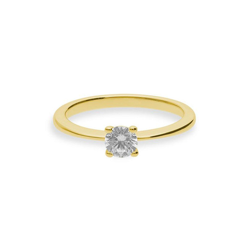Verlobungsring mit einem Brillanten 0,40 ct., Gelbgold