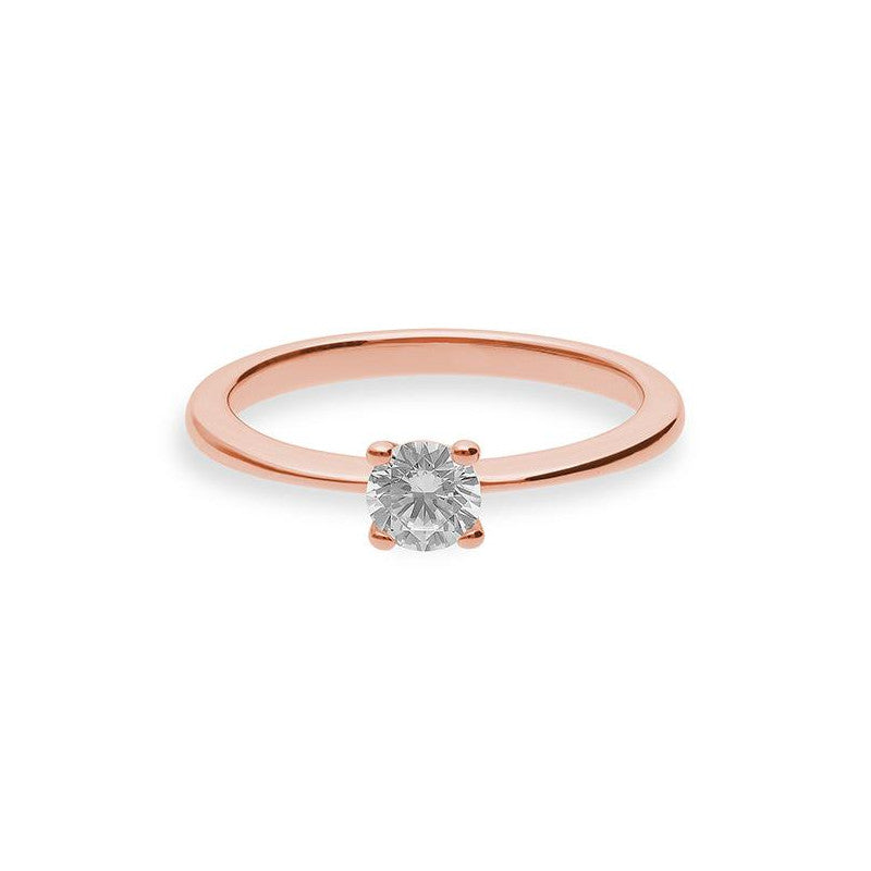 Verlobungsring mit einem Brillanten 0,40 ct., Rotgold