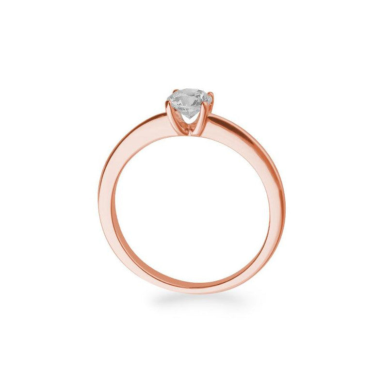 Verlobungsring mit einem Brillanten 0,50 ct., Rotgold