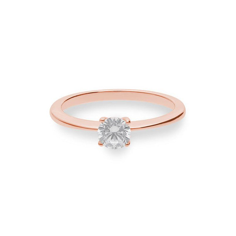 Verlobungsring mit einem Brillanten 0,50 ct., Rotgold