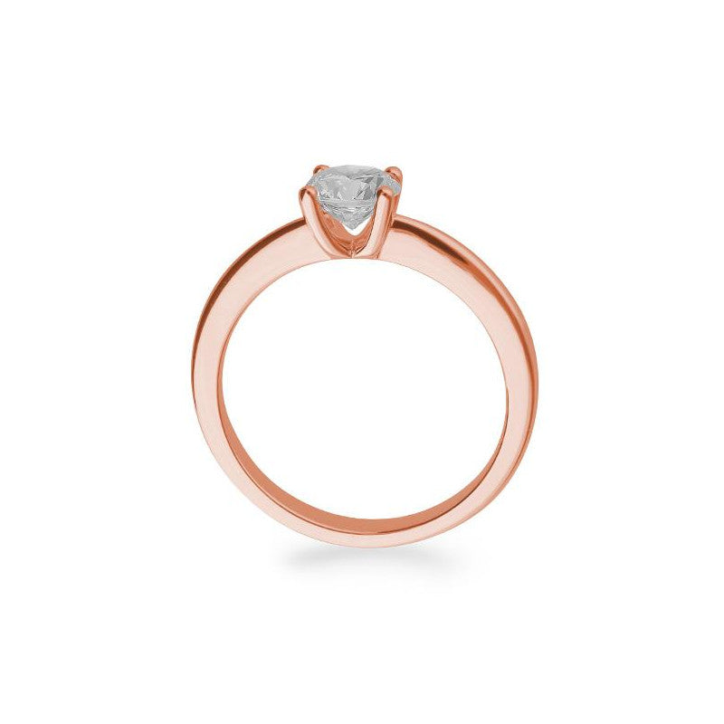 Verlobungsring mit einem Brillanten 0,80 ct., Rotgold