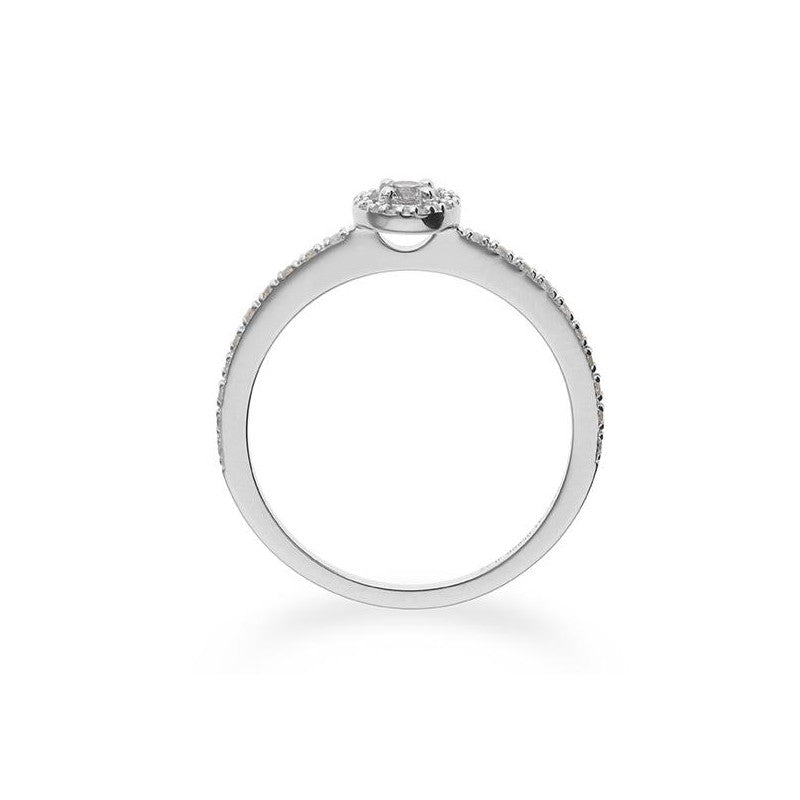 Verlobungsring mit 31 Brillanten 0,22 ct., Weißgold