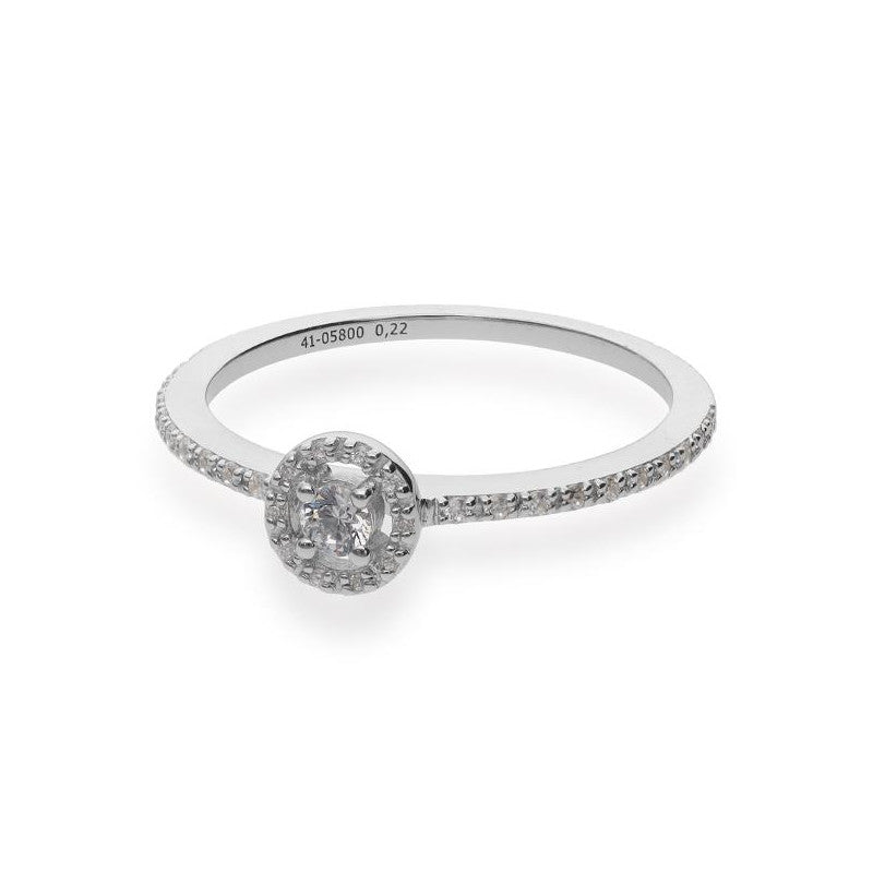 Verlobungsring mit 31 Brillanten 0,22 ct., Weißgold