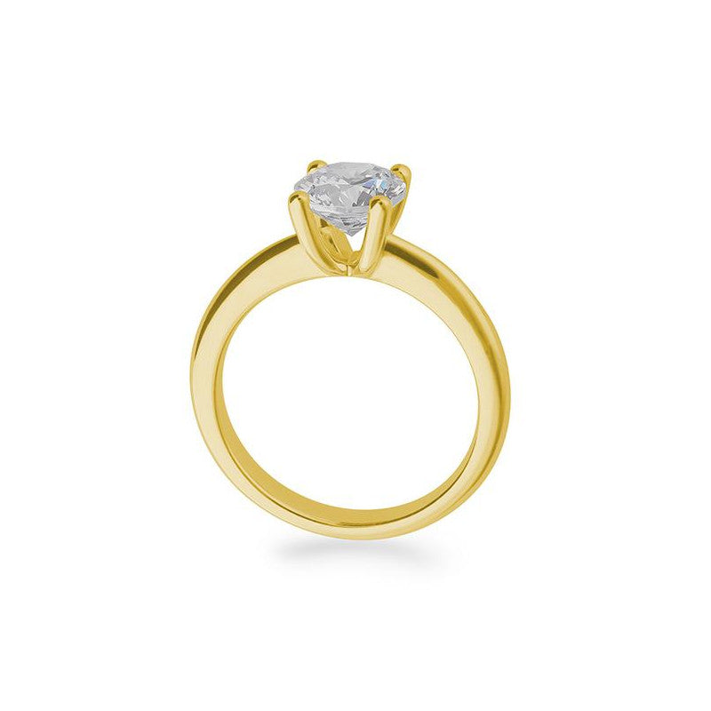 Verlobungsring mit einem Brillanten 1,50 ct., Gelbgold