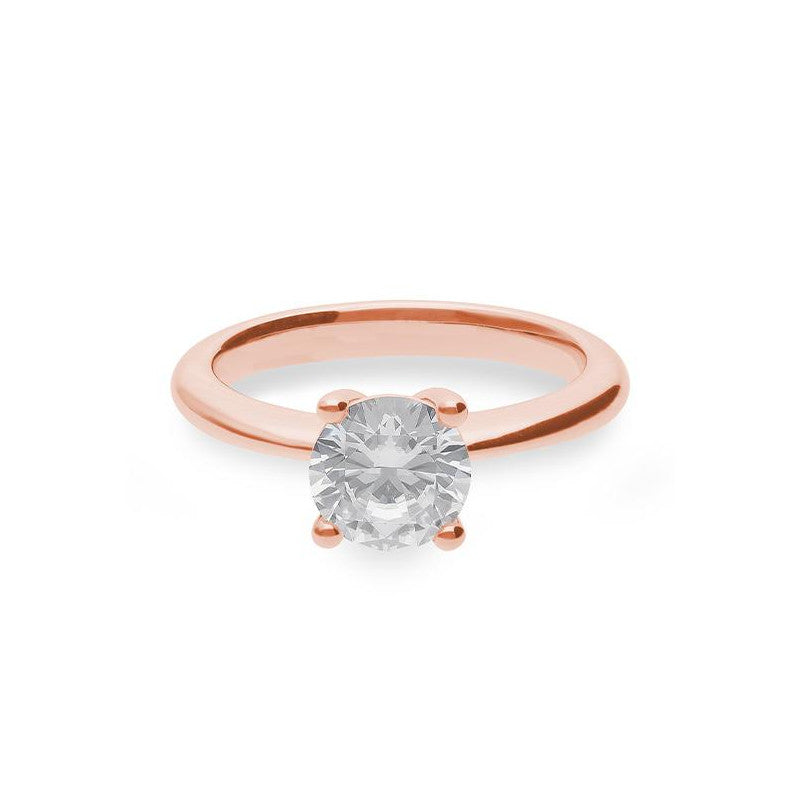 Verlobungsring mit einem Brillanten 1,50 ct., Rotgold