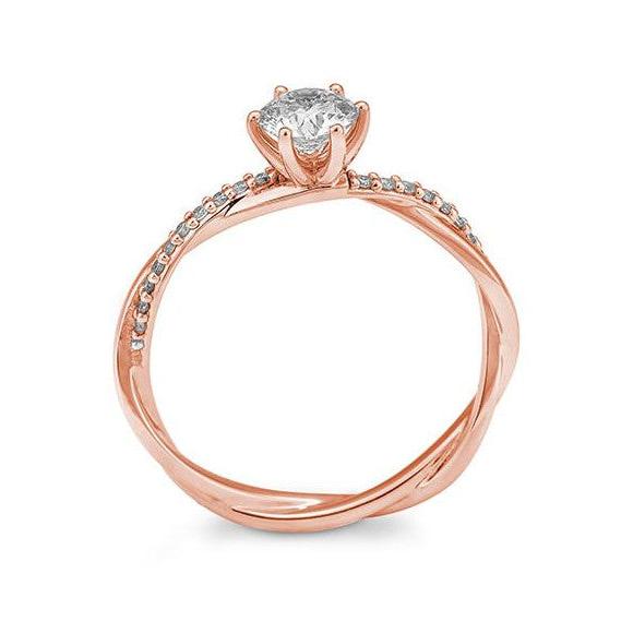Verlobungsring mit 19 Brillanten 0,349 ct., Rotgold