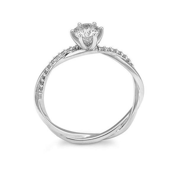 Verlobungsring mit 19 Brillanten 0,604 ct., Weißgold