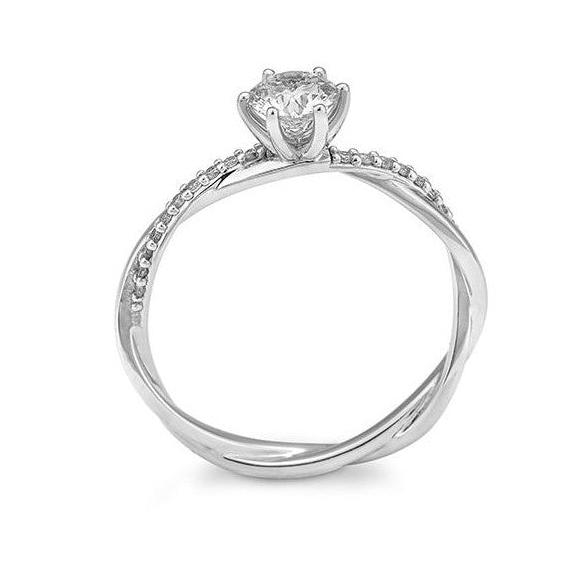Verlobungsring mit 17 Brillanten 1,12 ct., Weißgold