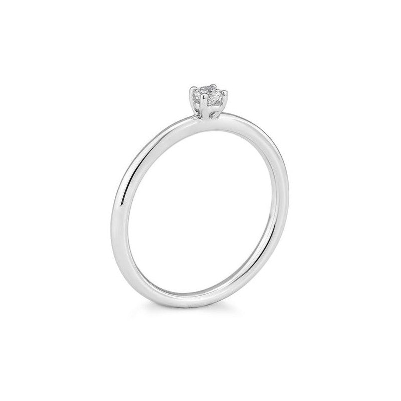 Verlobungsring mit einem Brillanten 0,10 ct., Weißgold