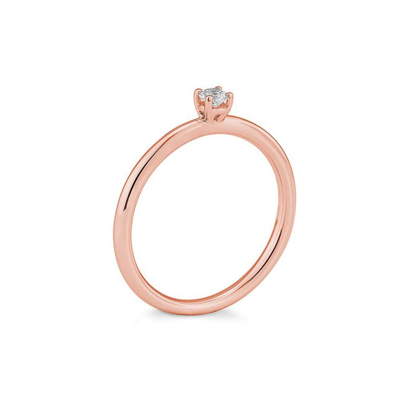 Verlobungsring mit einem Brillanten 0,10 ct., Rotgold