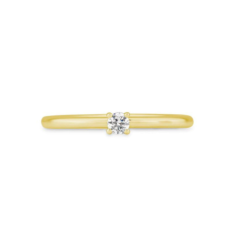 Verlobungsring mit einem Brillanten 0,10 ct., Gelbgold