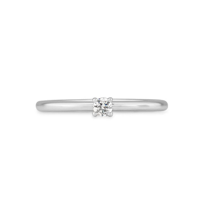 Verlobungsring mit einem Brillanten 0,10 ct., Weißgold