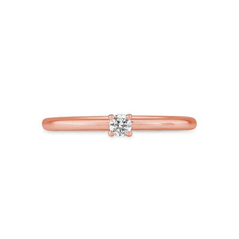 Verlobungsring mit einem Brillanten 0,10 ct., Rotgold