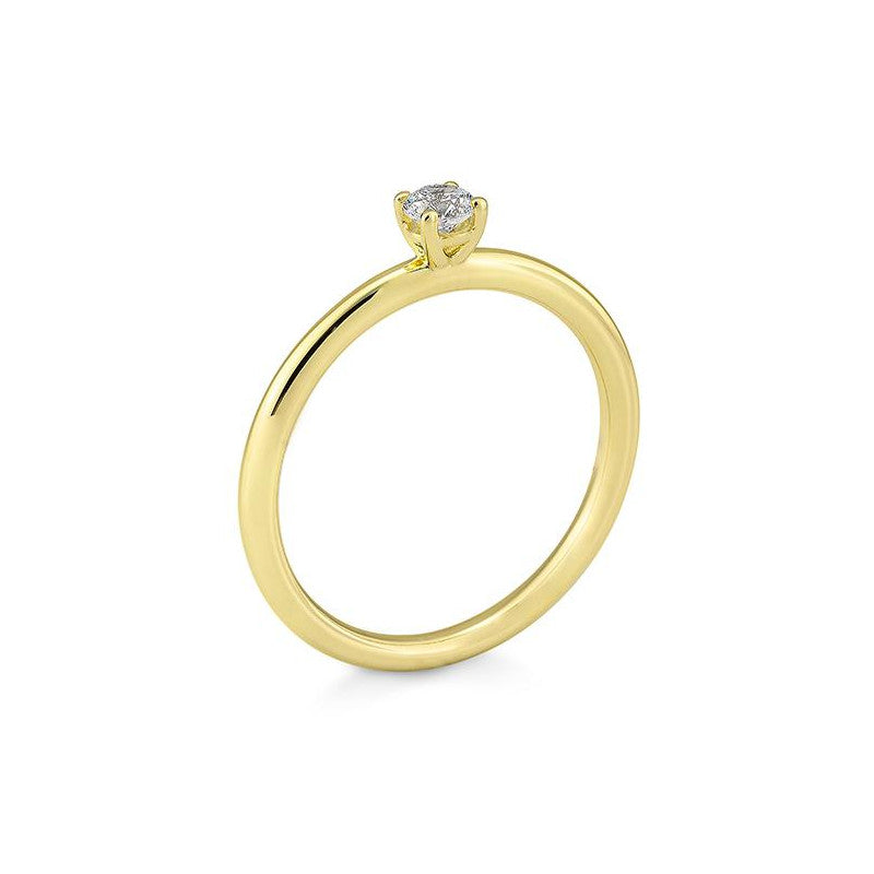 Verlobungsring mit einem Brillanten 0,15 ct., Gelbgold