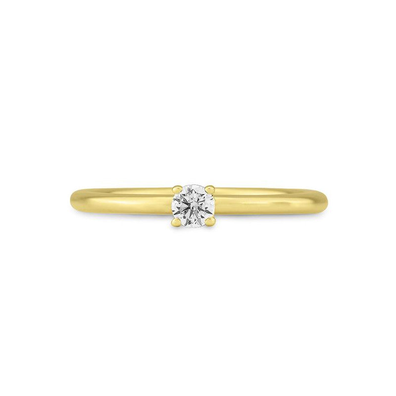 Verlobungsring mit einem Brillanten 0,15 ct., Gelbgold