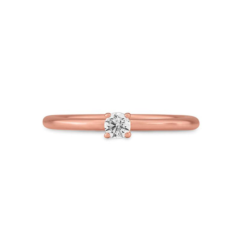 Verlobungsring mit einem Brillanten 0,15 ct., Rotgold
