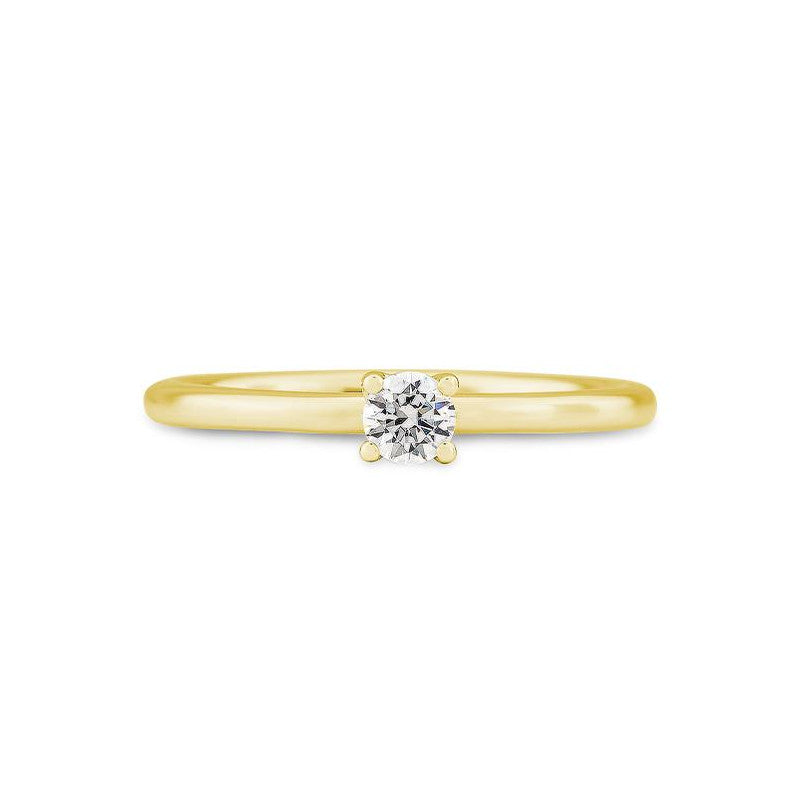 Verlobungsring mit einem Brillanten 0,20 ct., Gelbgold