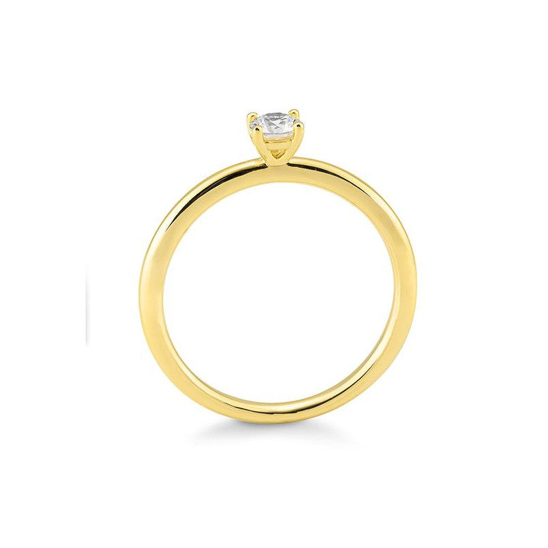 Verlobungsring mit einem Brillanten 0,25 ct., Gelbgold