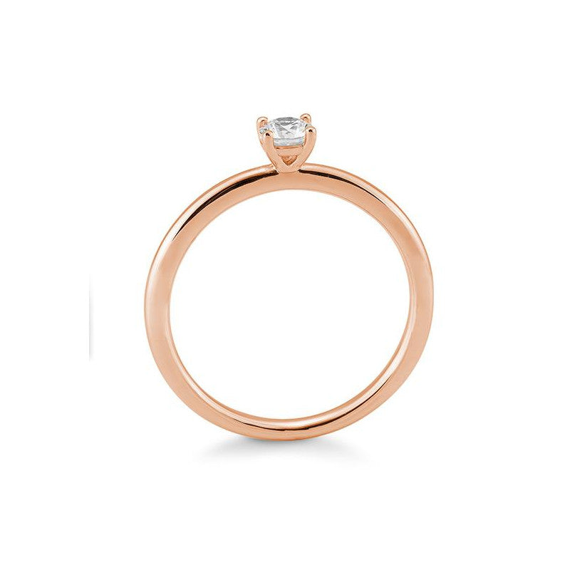 Verlobungsring mit einem Brillanten 0,25 ct., Rotgold