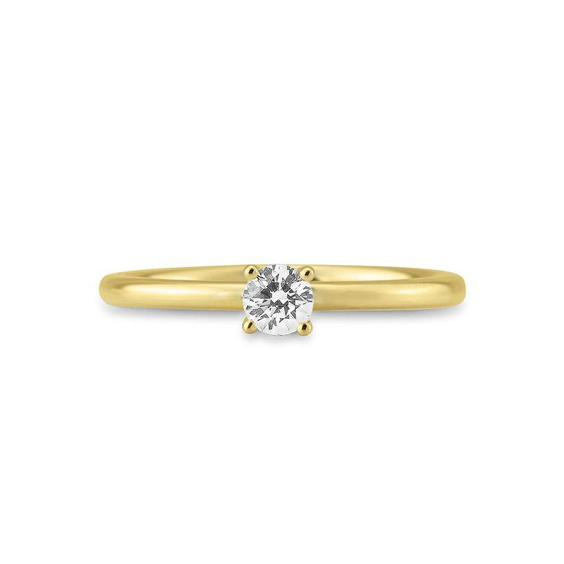Verlobungsring mit einem Brillanten 0,25 ct., Gelbgold