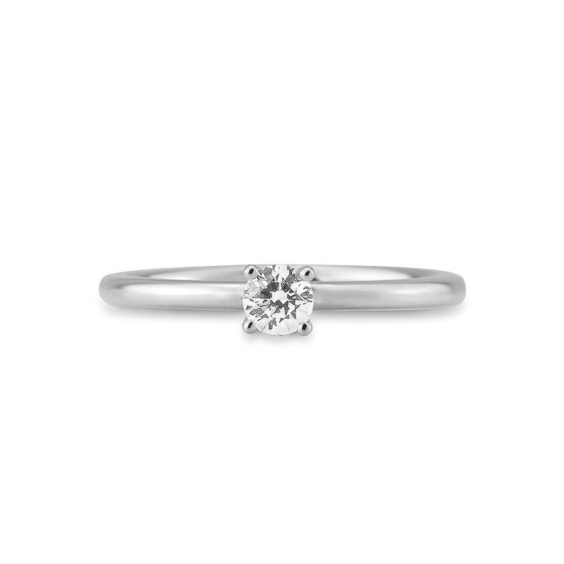 Verlobungsring mit einem Brillanten 0,25 ct., Weißgold