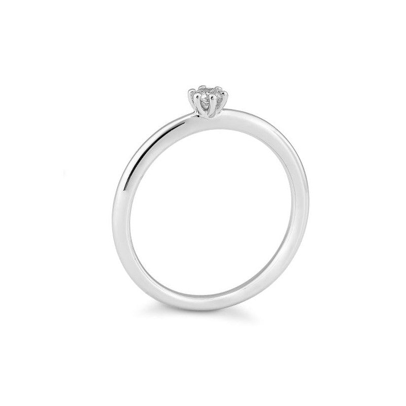 Verlobungsring mit einem Brillanten 0,10 ct., Weißgold