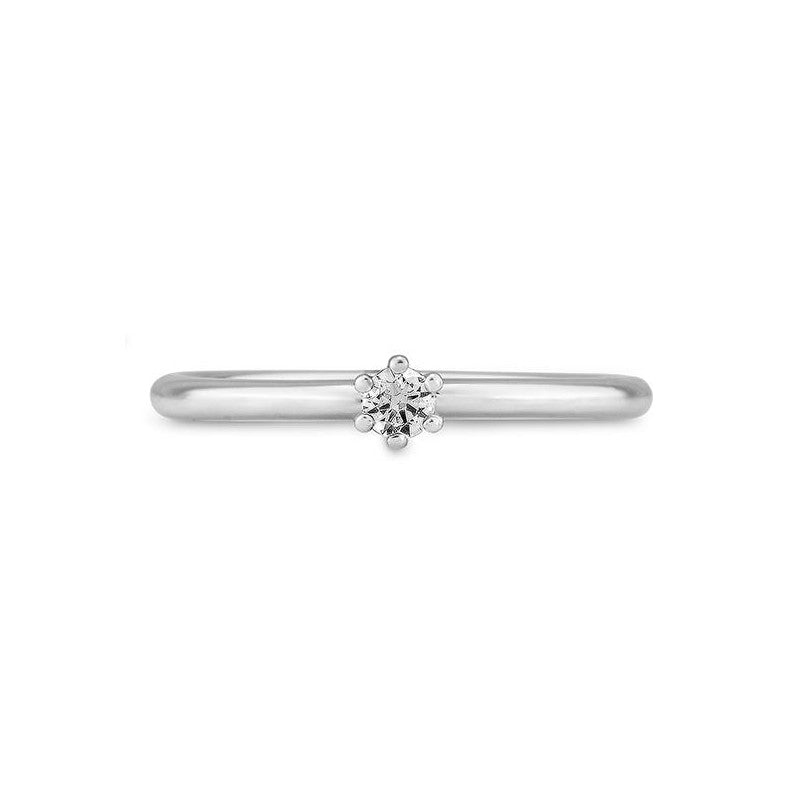 Verlobungsring mit einem Brillanten 0,10 ct., Weißgold