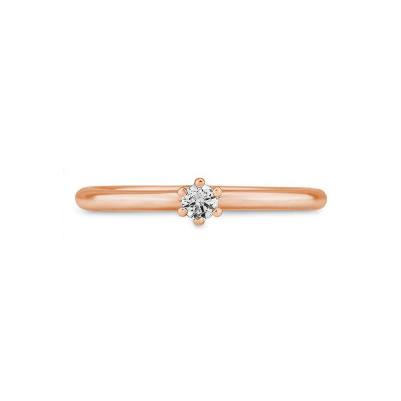 Verlobungsring mit einem Brillanten 0,10 ct., Rotgold