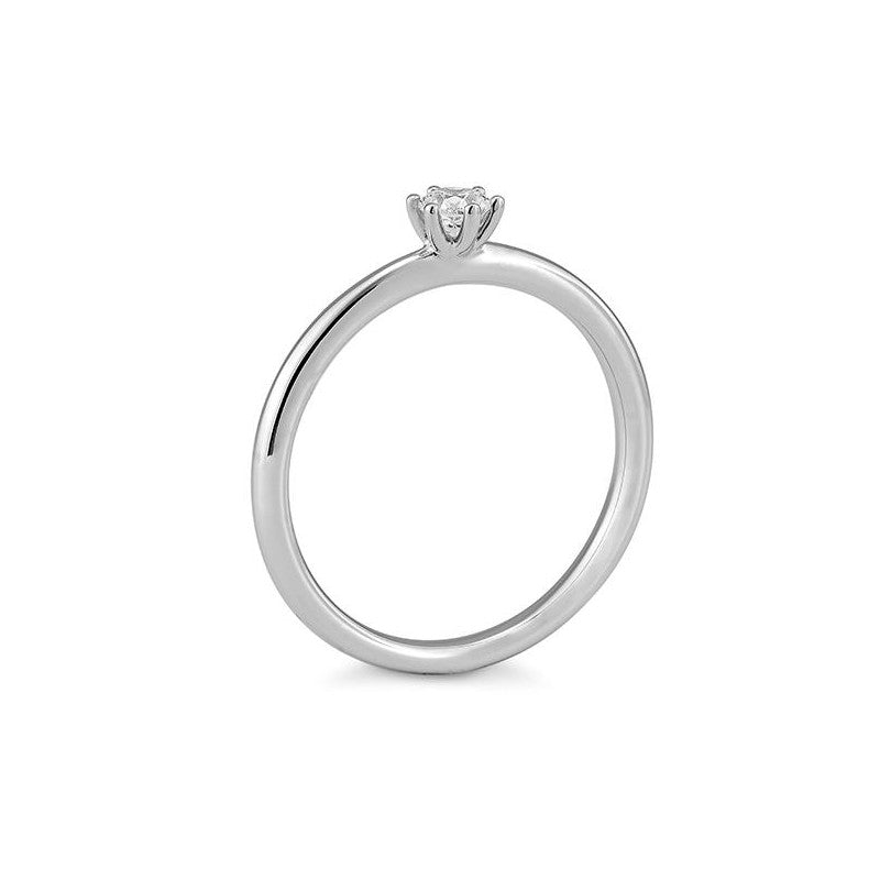 Verlobungsring mit einem Brillanten 0,15 ct., Weißgold