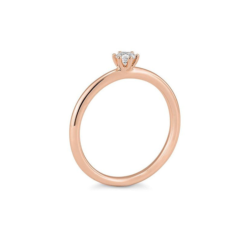 Verlobungsring mit einem Brillanten 0,15 ct., Rotgold