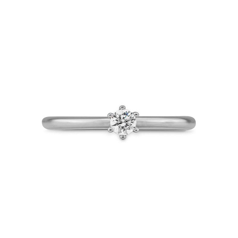 Verlobungsring mit einem Brillanten 0,15 ct., Weißgold