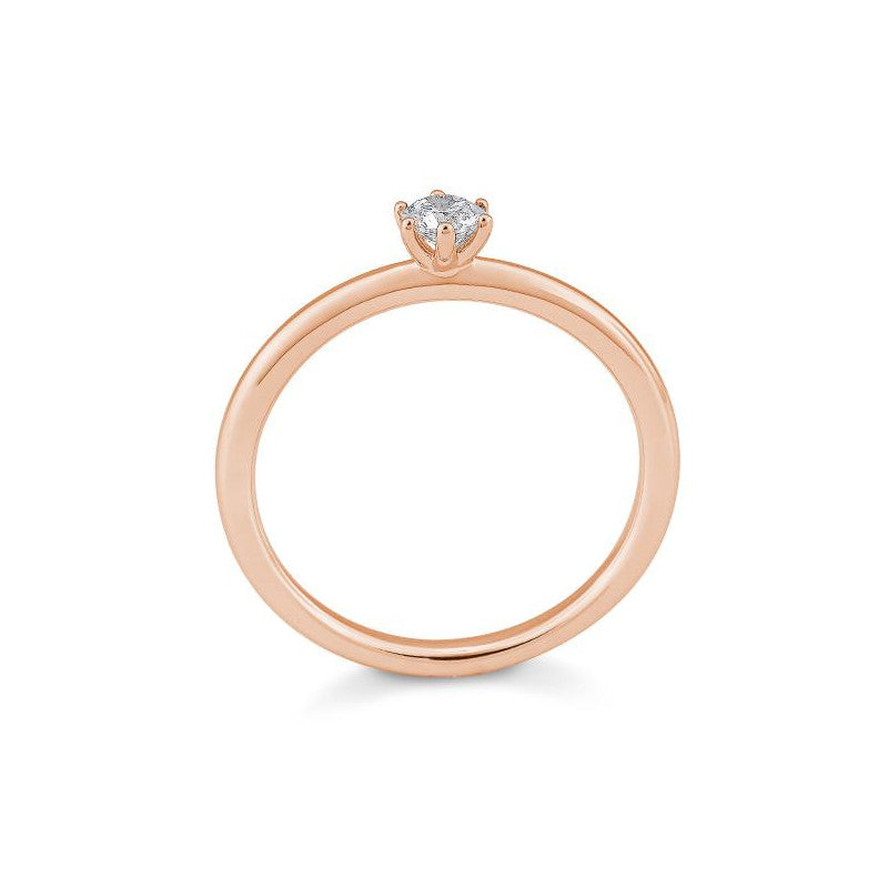 Verlobungsring mit einem Brillanten 0,20 ct., Rotgold