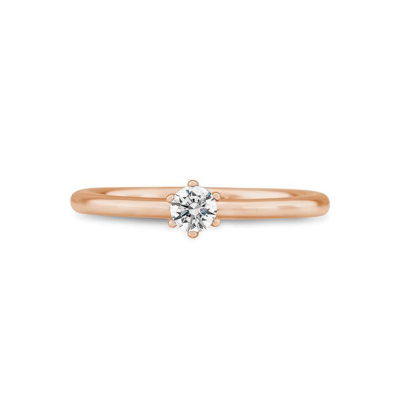 Verlobungsring mit einem Brillanten 0,20 ct., Rotgold