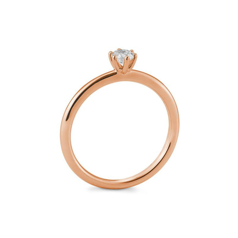 Verlobungsring mit einem Brillanten 0,25 ct., Rotgold