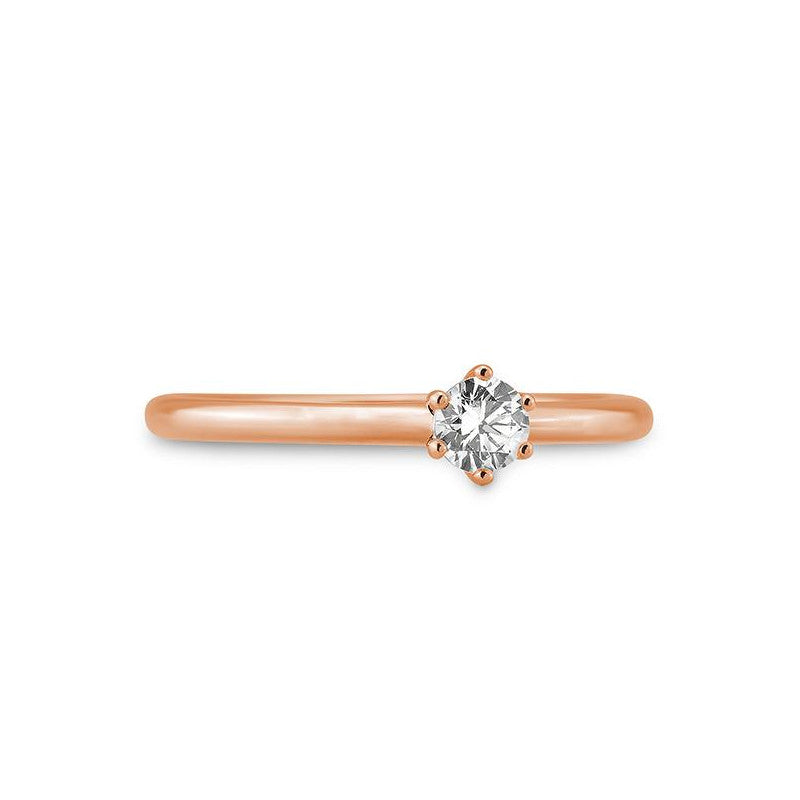 Verlobungsring mit einem Brillanten 0,25 ct., Rotgold