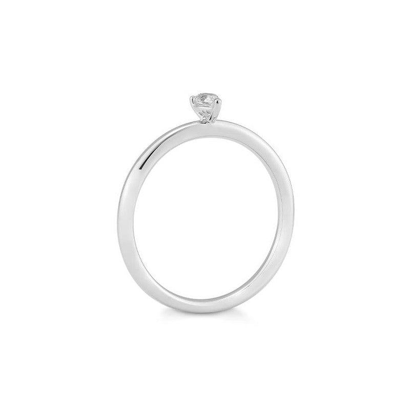 Verlobungsring mit einem Pear - Cut Diamond 0,15 ct., Weißgold